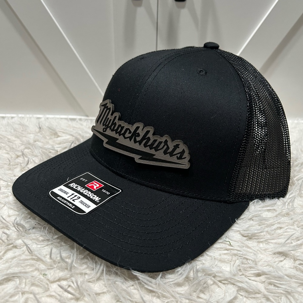 My Back Hurts Laser Engraved Trucker Richardson 112 Hat.